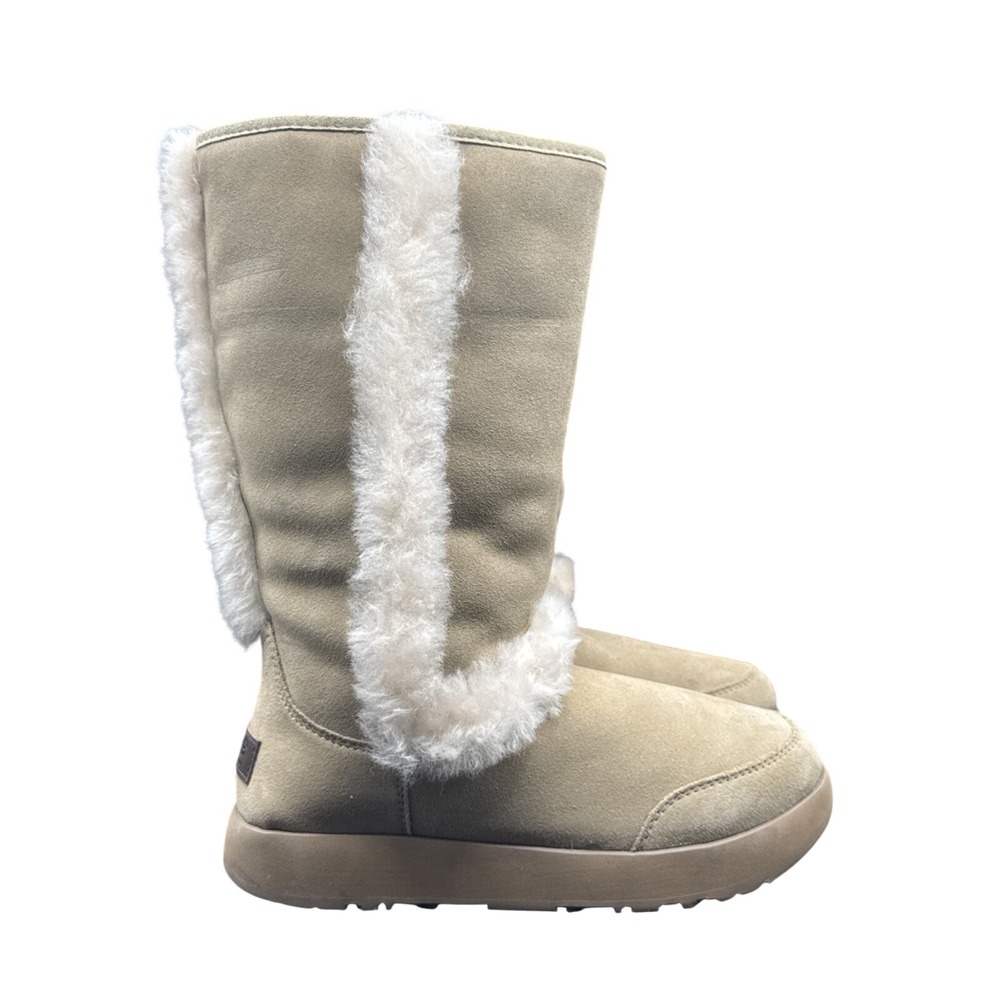Size 8 - UGG Sundance Sand Waterproof Suede Sheepskin Tall Winter Boot